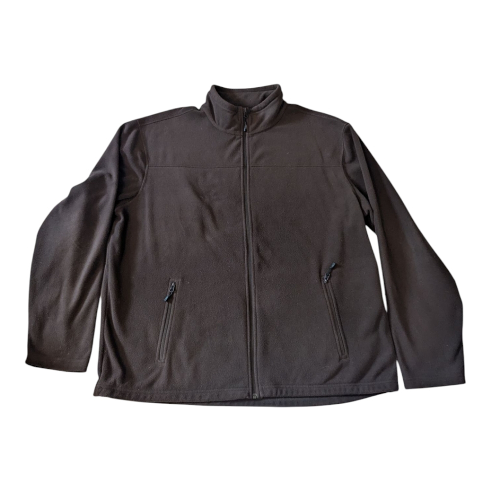 Gander Mountain Guide Series Brown Full Zip Front W Zip Pockets Fleece Jacket Me